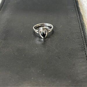 Sterling silver and hematite ring